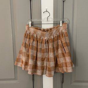 ASO Taylor Swift Free People Holly Go Lightly Plaid Skirt in Burnt Umber
